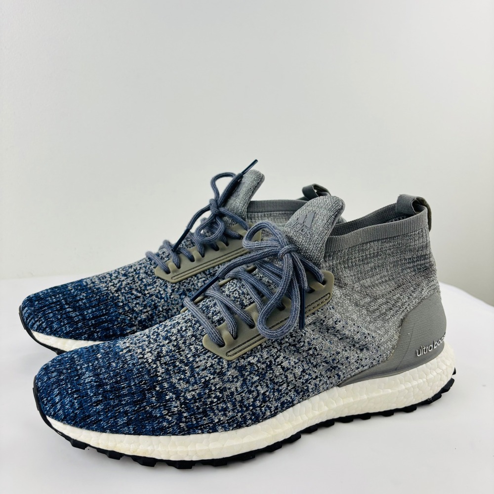 Adidas UltraBoost All Terrain Mens Grey Blue Knit Running Shoes S82035 Size 12